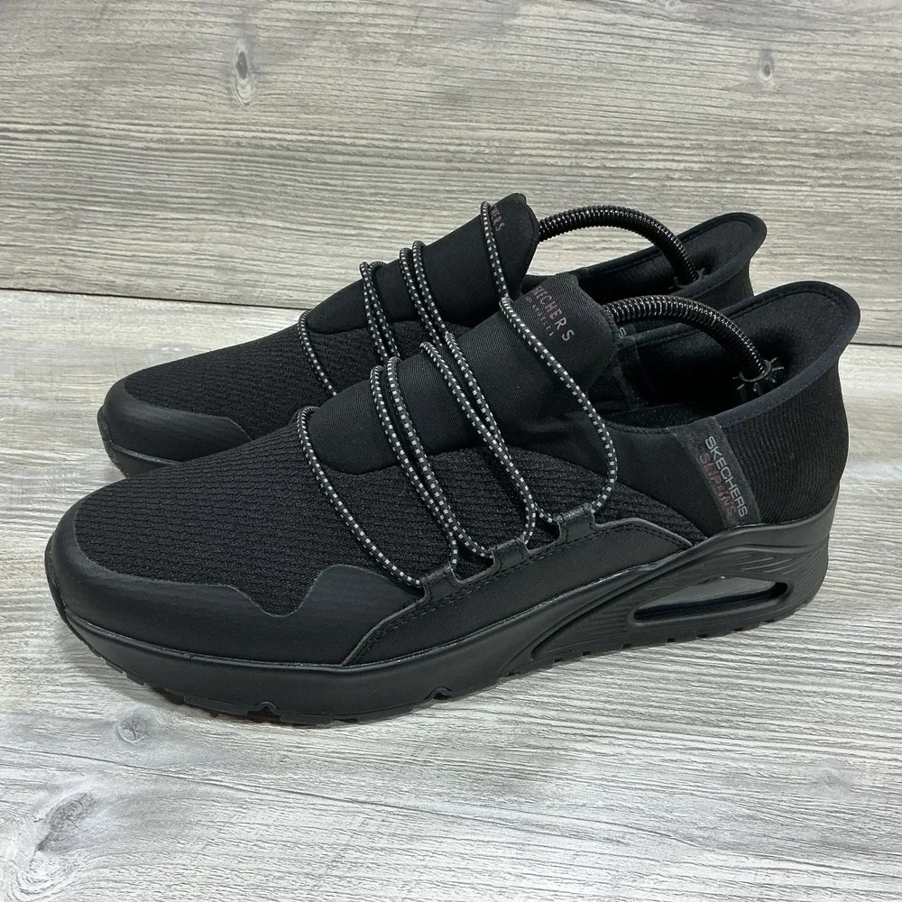 Skechers Hands Free Mens Slip Ins Uno Meridian 183006 Black Sneakers Shoe US 9.5